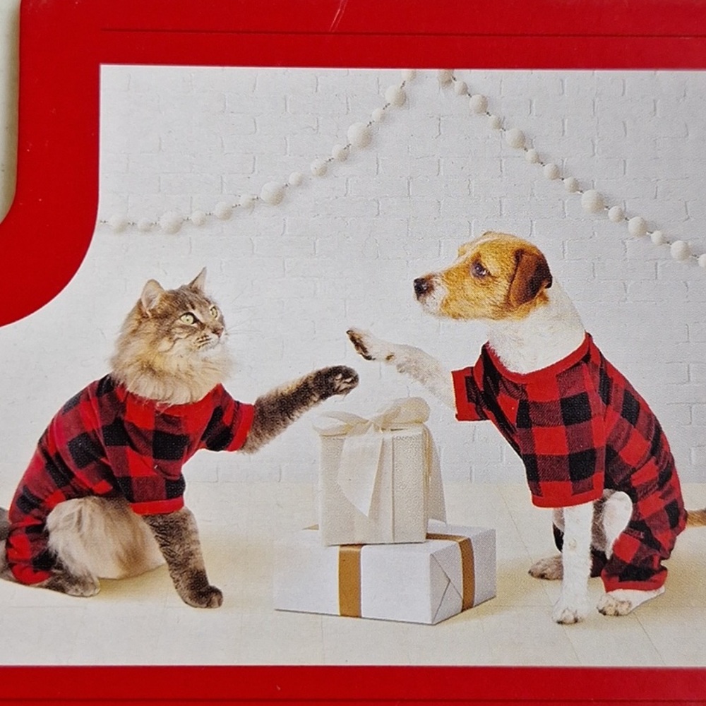 NEW! Buffalo Check Matching Family Dog / Cat Pajamas, Black/Red - Wondershop